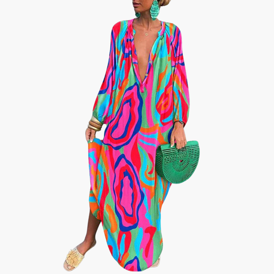 Breezy Women's Maxi Dress | Floral Print, Boho Style 4