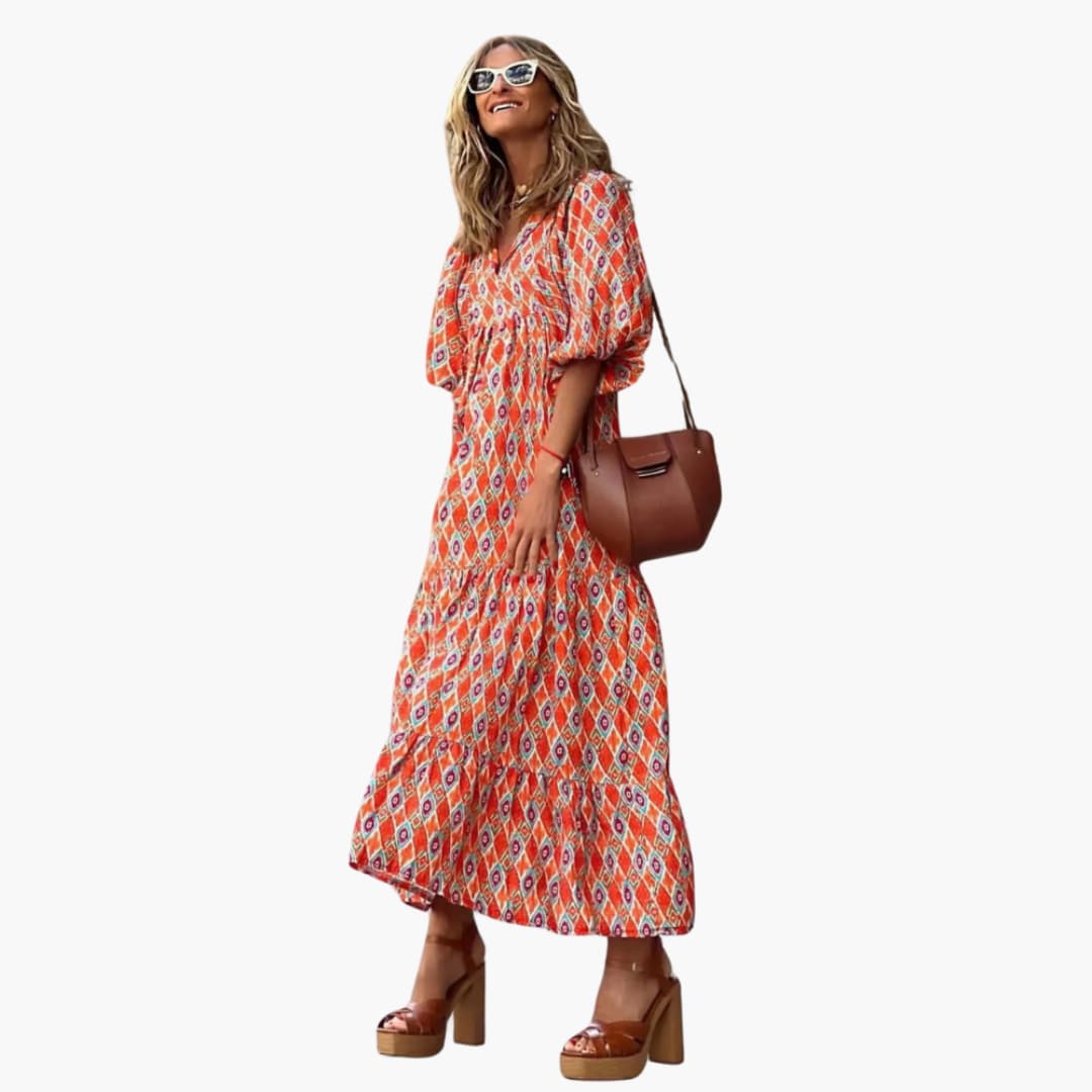 Breezy Women's Maxi Dress | Floral Wrap Design 1