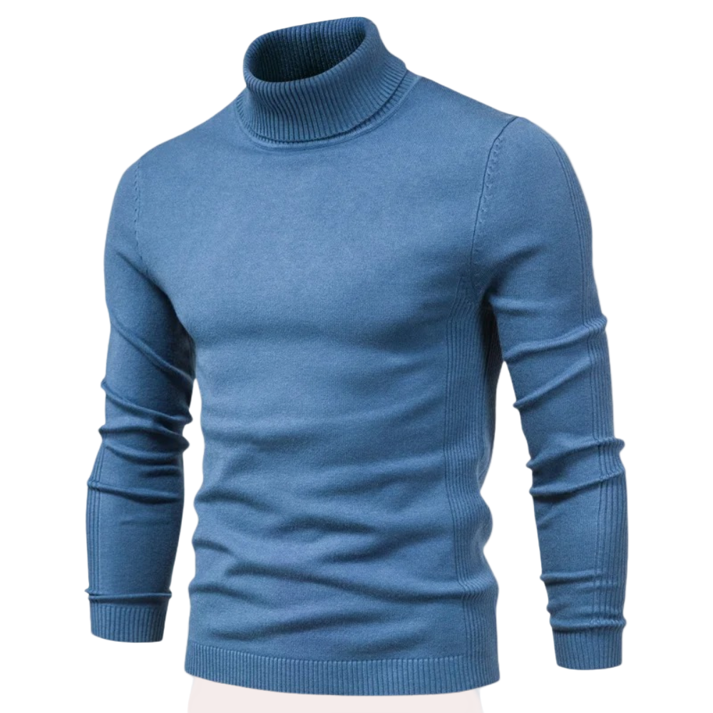 Men’s Casual Roll-Neck Knit Jumper – Lightweight Smart Layering