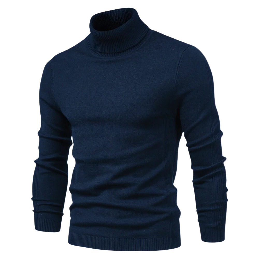 Men’s Casual Roll-Neck Knit Jumper – Lightweight Smart Layering