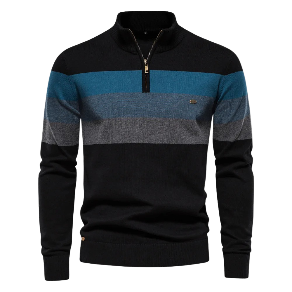 Men’s Trendy Striped Sweater – Fashionable Knit Layer for Spring