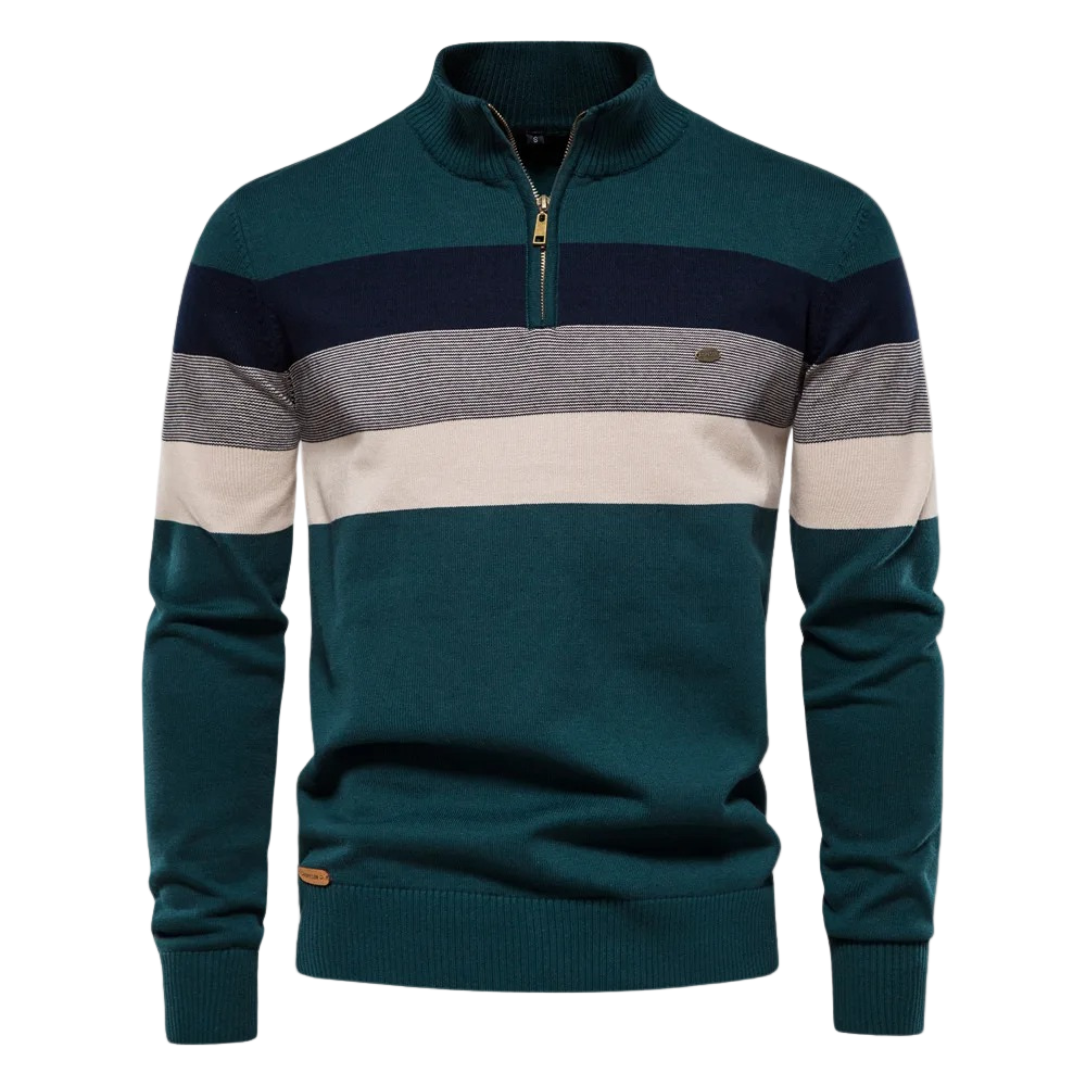 Men’s Trendy Striped Sweater – Fashionable Knit Layer for Spring