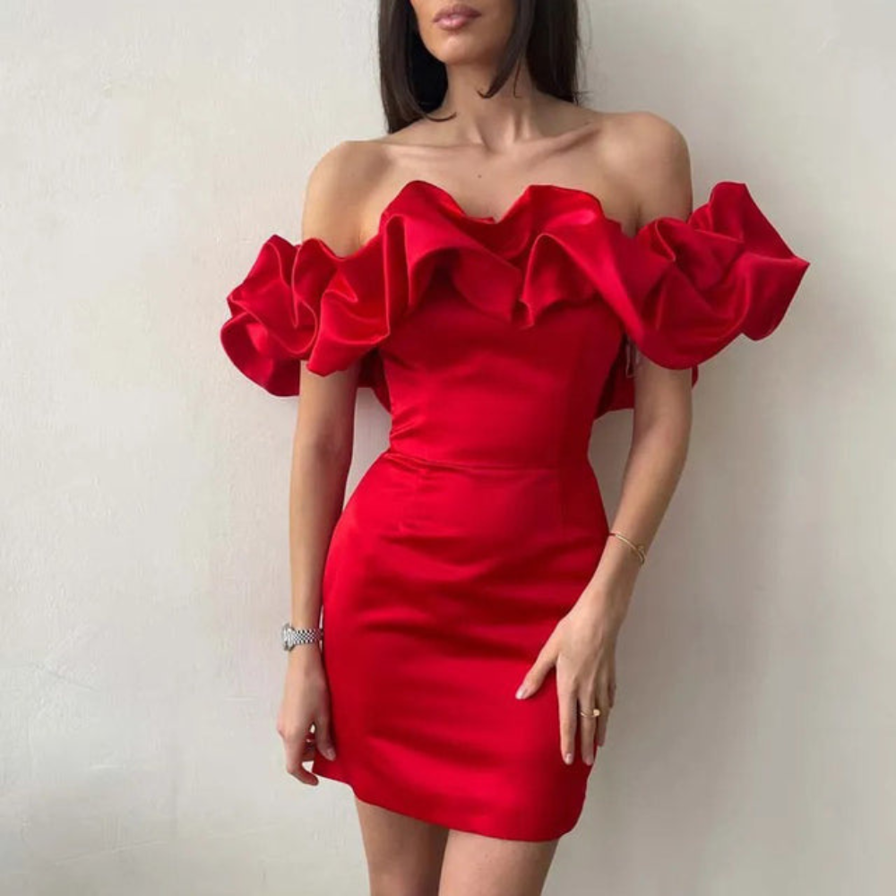 Charming Women's Cocktail Dress | Ruffle Detail, Mini Silhouette for Special Occasions 3