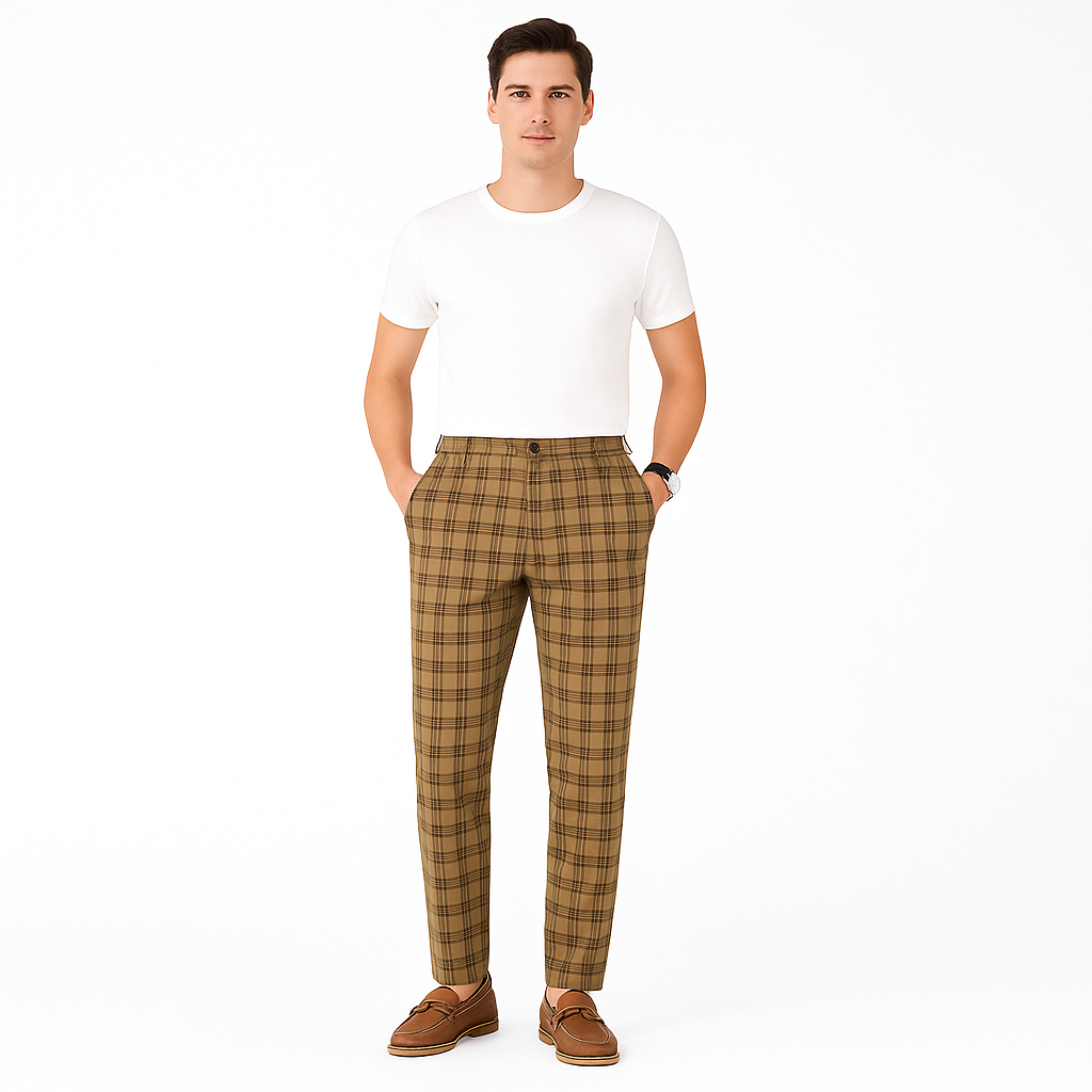 Men’s Tailored Checked Trousers – Smart Spring Style