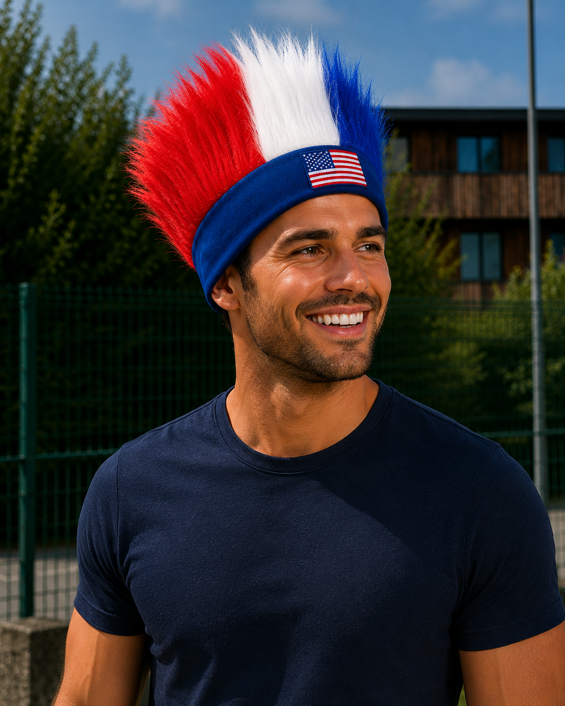 NERIDA | Football fan mohawk wig World Cup national flag headpiece supporter