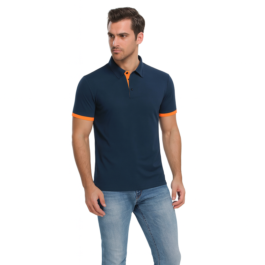 Men’s Slim Lightweight Blue Polo Shirt – Smart Spring Top