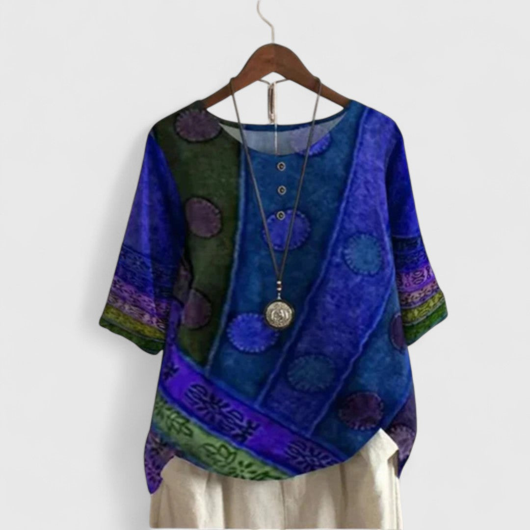 Daring Women's Top | Artistic Patchwork Design, Comfortable Fit 4