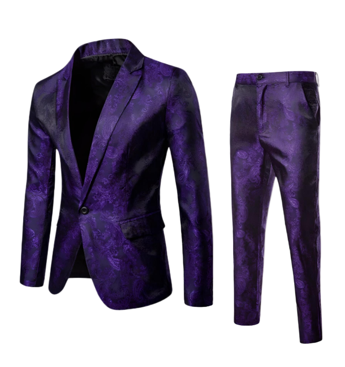 Men’s 2-Piece Notch-Lapel Suit – Slim Tailored Fit