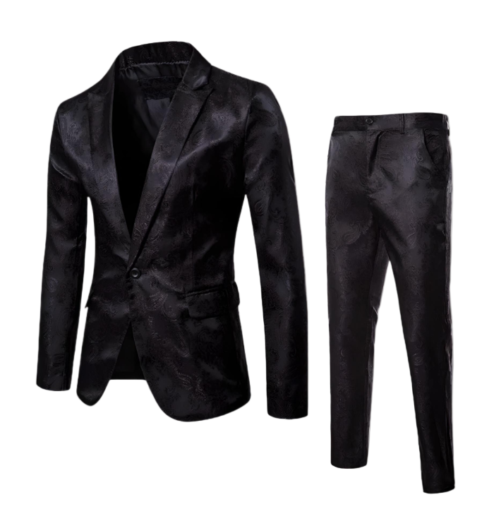 Men’s 2-Piece Notch-Lapel Suit – Slim Tailored Fit