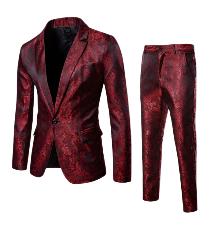 Men’s 2-Piece Notch-Lapel Suit – Slim Tailored Fit