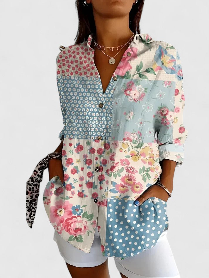 Diane Women's Blouse | Floral Design, Soft and Breathable Summer Top 1