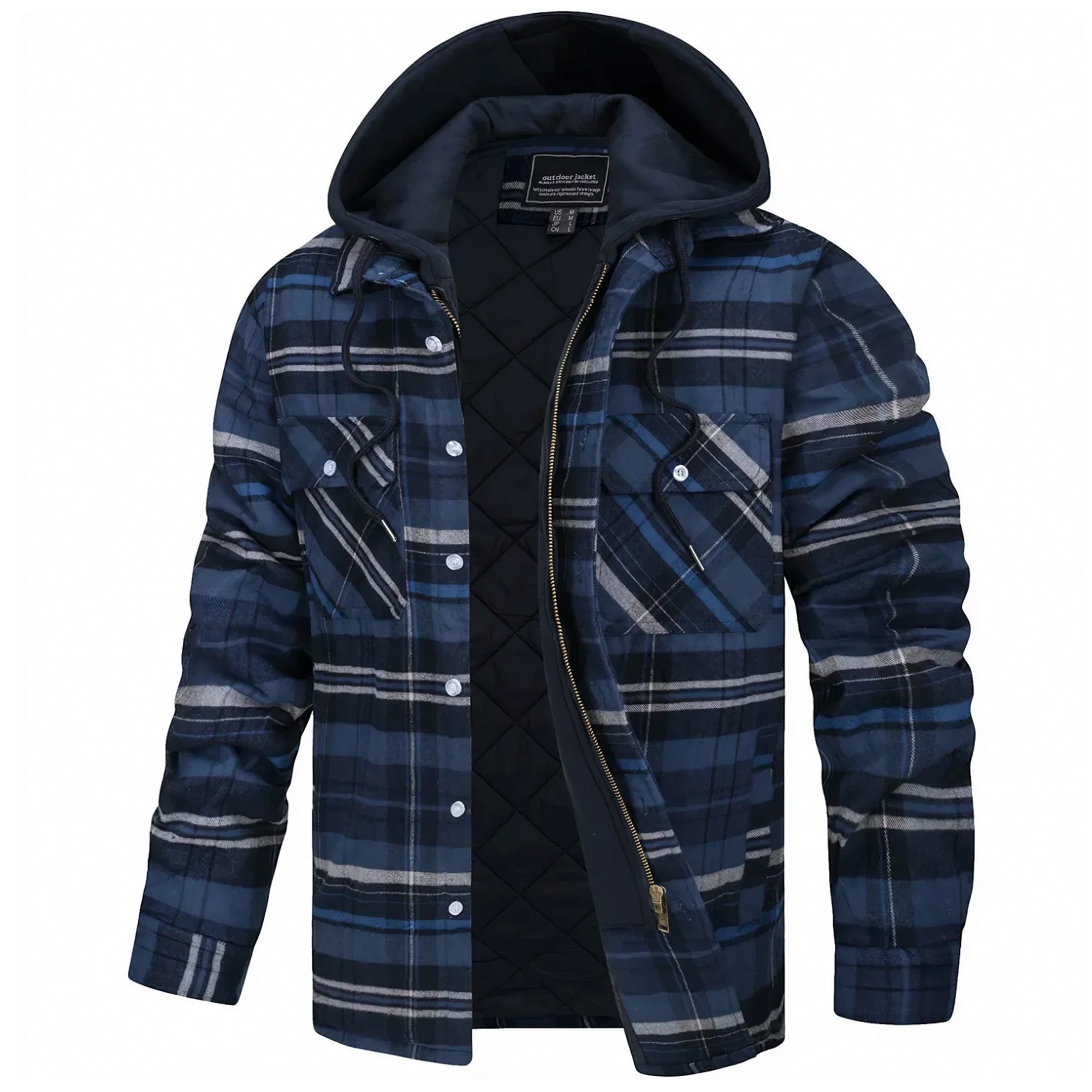 Men’s Checked Wool-Look Winter Jacket – Warm Patterned Layer