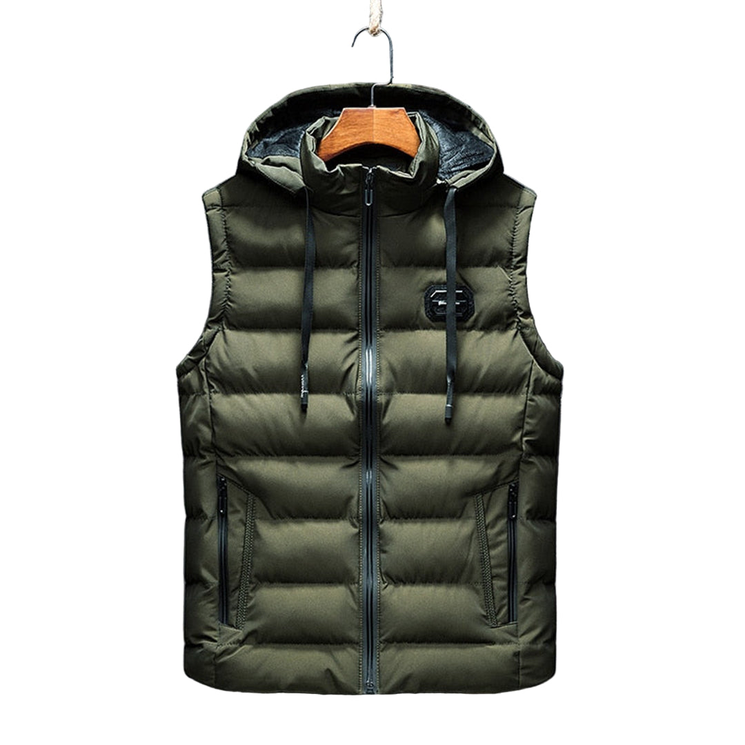 Men’s Hooded Longline Puffer Gilet – Lightweight Layering Coat