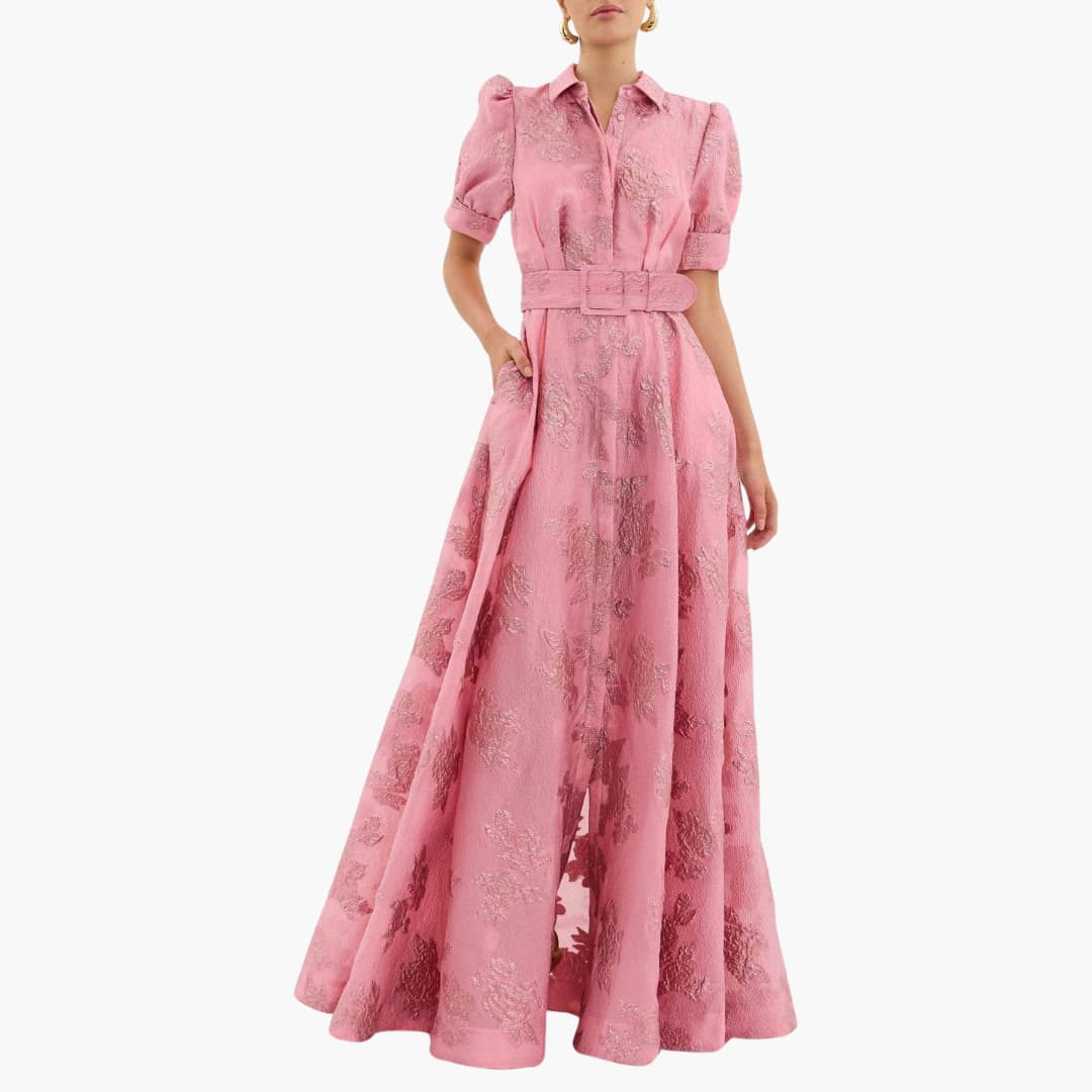 Elegant Floral Dress | Soft Fabric, Puff Sleeves 0