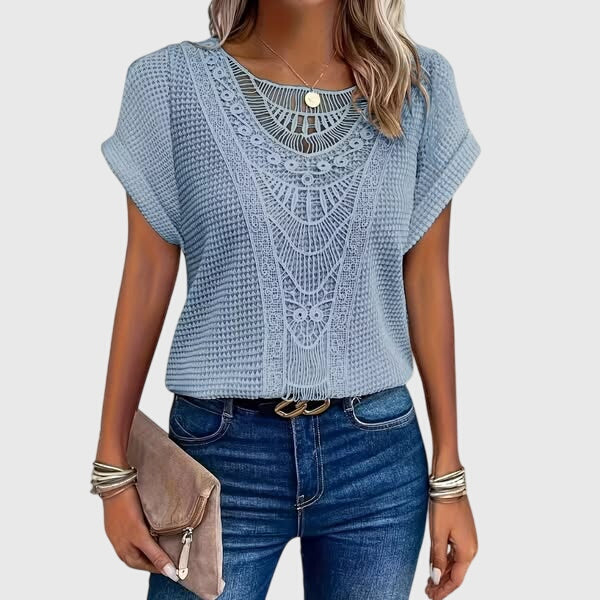 Elegant Women's Blouse | Lace Detailing, Ibiza Style 10