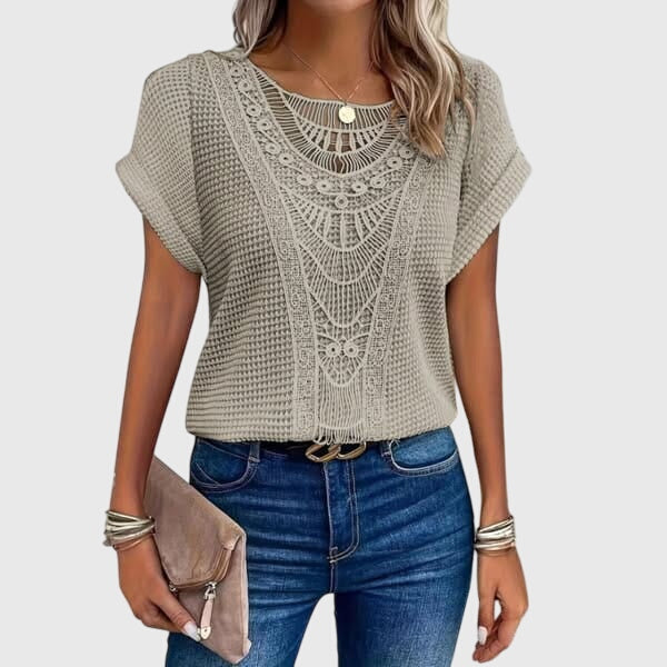 Elegant Women's Blouse | Lace Detailing, Ibiza Style 7