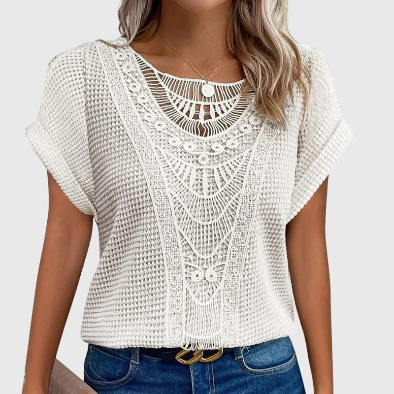 Elegant Women's Blouse | Lace Detailing, Ibiza Style 9