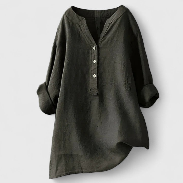 Elegant Women's Blouse | Lightweight Fabric, Chic V-Notch Design 3