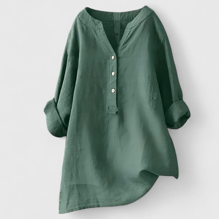Elegant Women's Blouse | Lightweight Fabric, Chic V-Notch Design 6