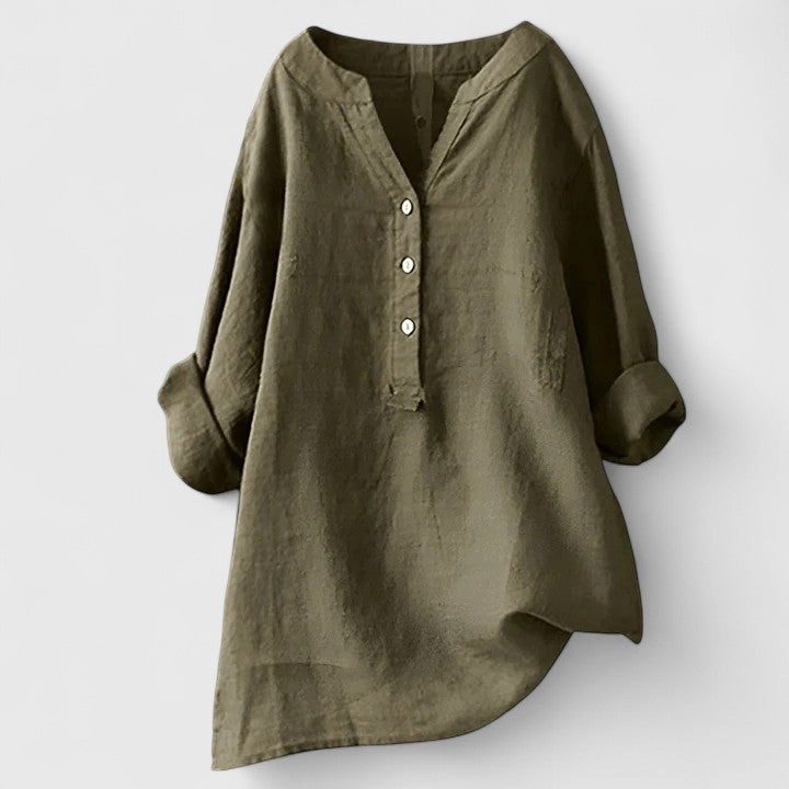 Elegant Women's Blouse | Lightweight Fabric, Chic V-Notch Design 7