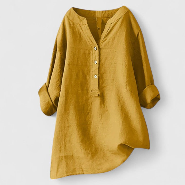 Elegant Women's Blouse | Lightweight Fabric, Chic V-Notch Design 9