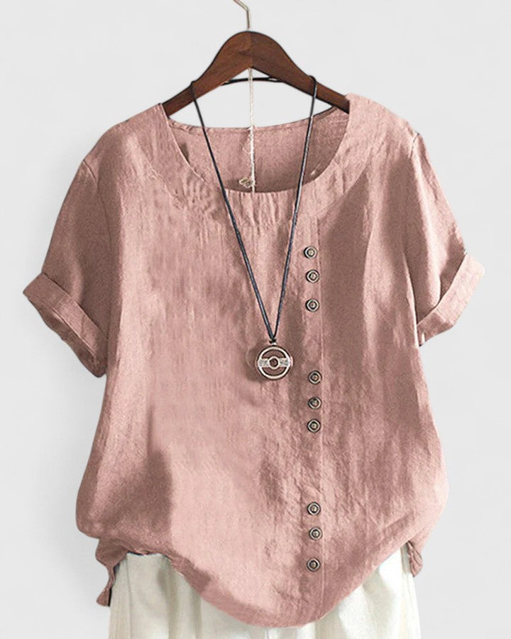 Elegant Women's Blouse | Lightweight, Short Sleeve Chic Design 1