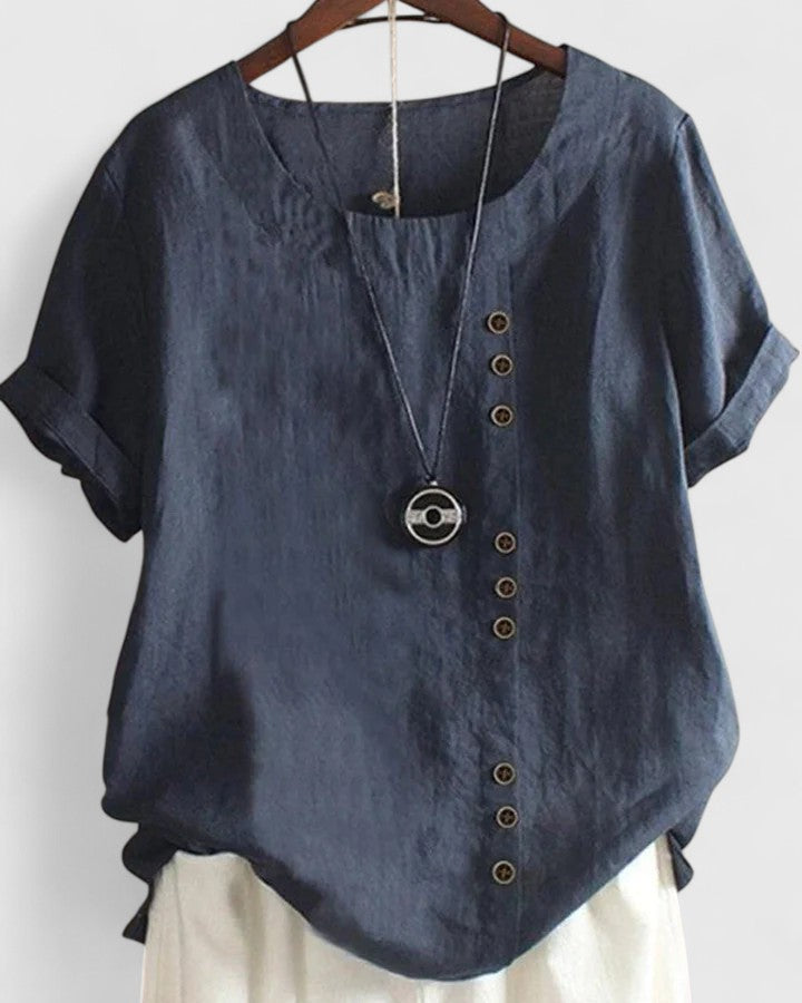 Elegant Women's Blouse | Lightweight, Short Sleeve Chic Design 3