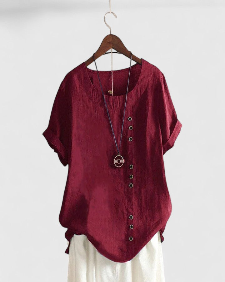 Elegant Women's Blouse | Lightweight, Short Sleeve Chic Design 6