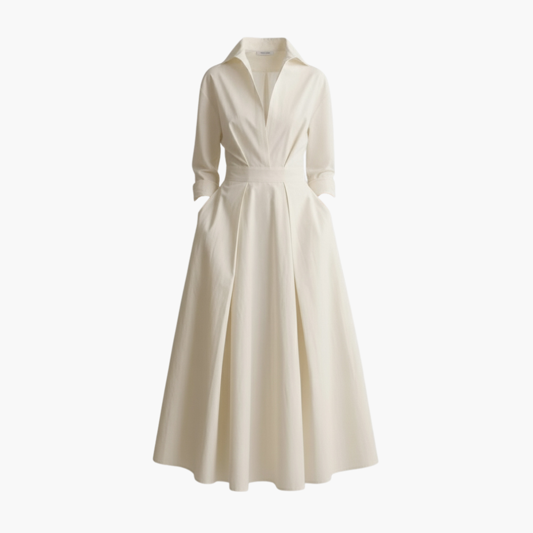 Elegant Women's Long Shirt Dress | Defined Waist Detail 1