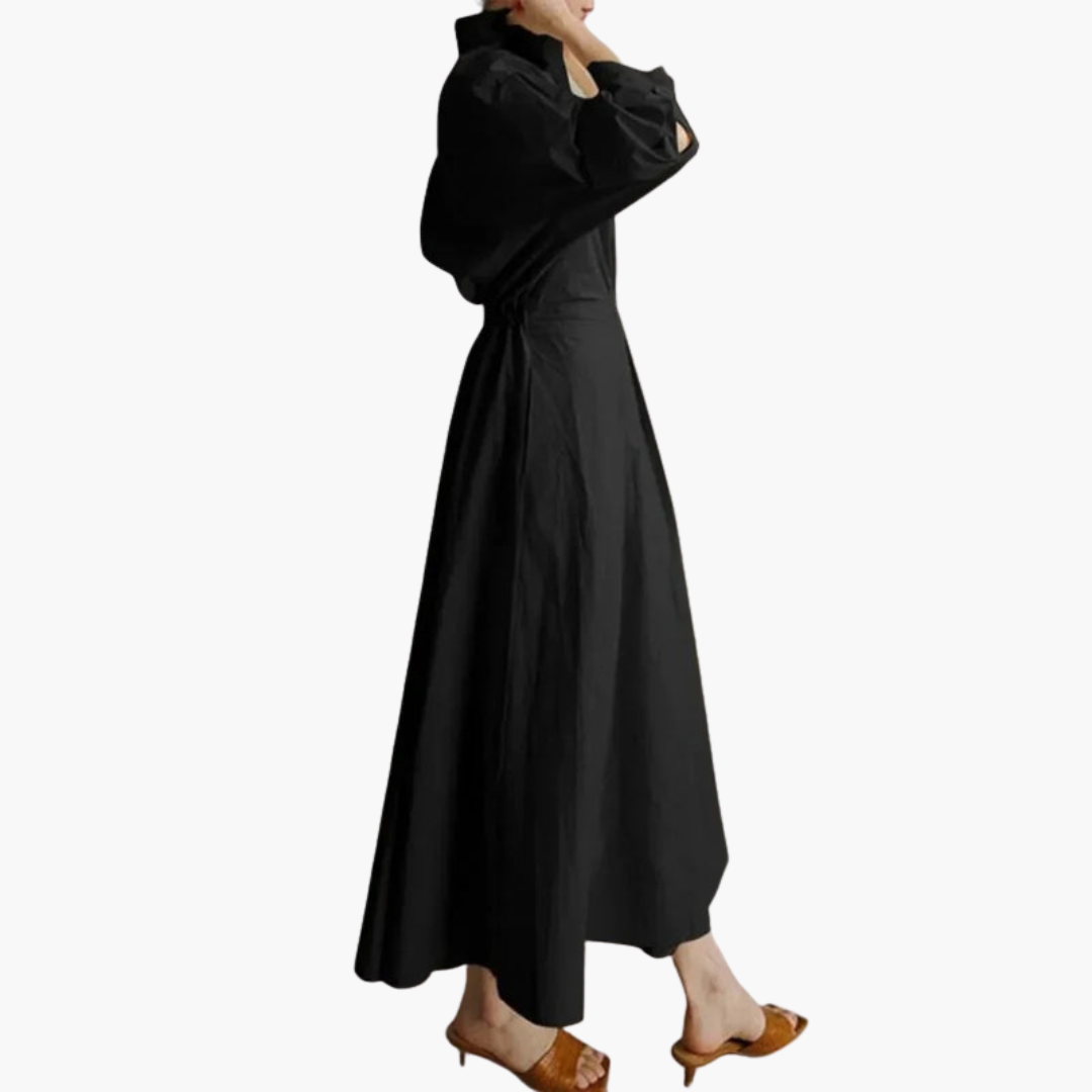 Elegant Women's Long Shirt Dress | Defined Waist Detail 4