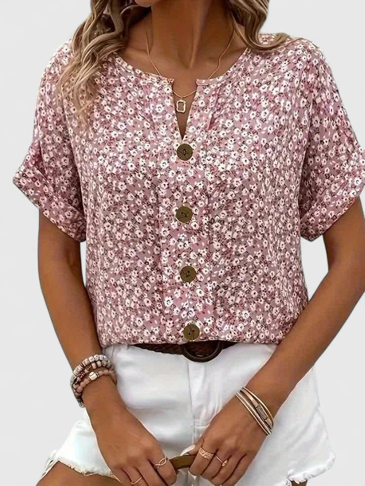 Faylora Women's Blouse | Elegant Floral Print, Relaxed Fit 0