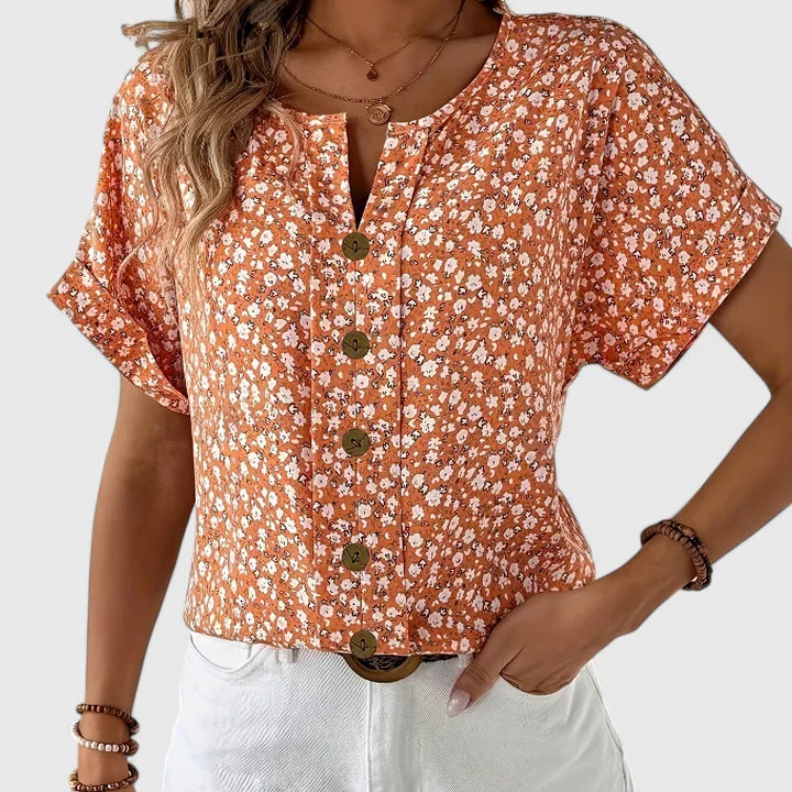 Faylora Women's Blouse | Elegant Floral Print, Relaxed Fit 5