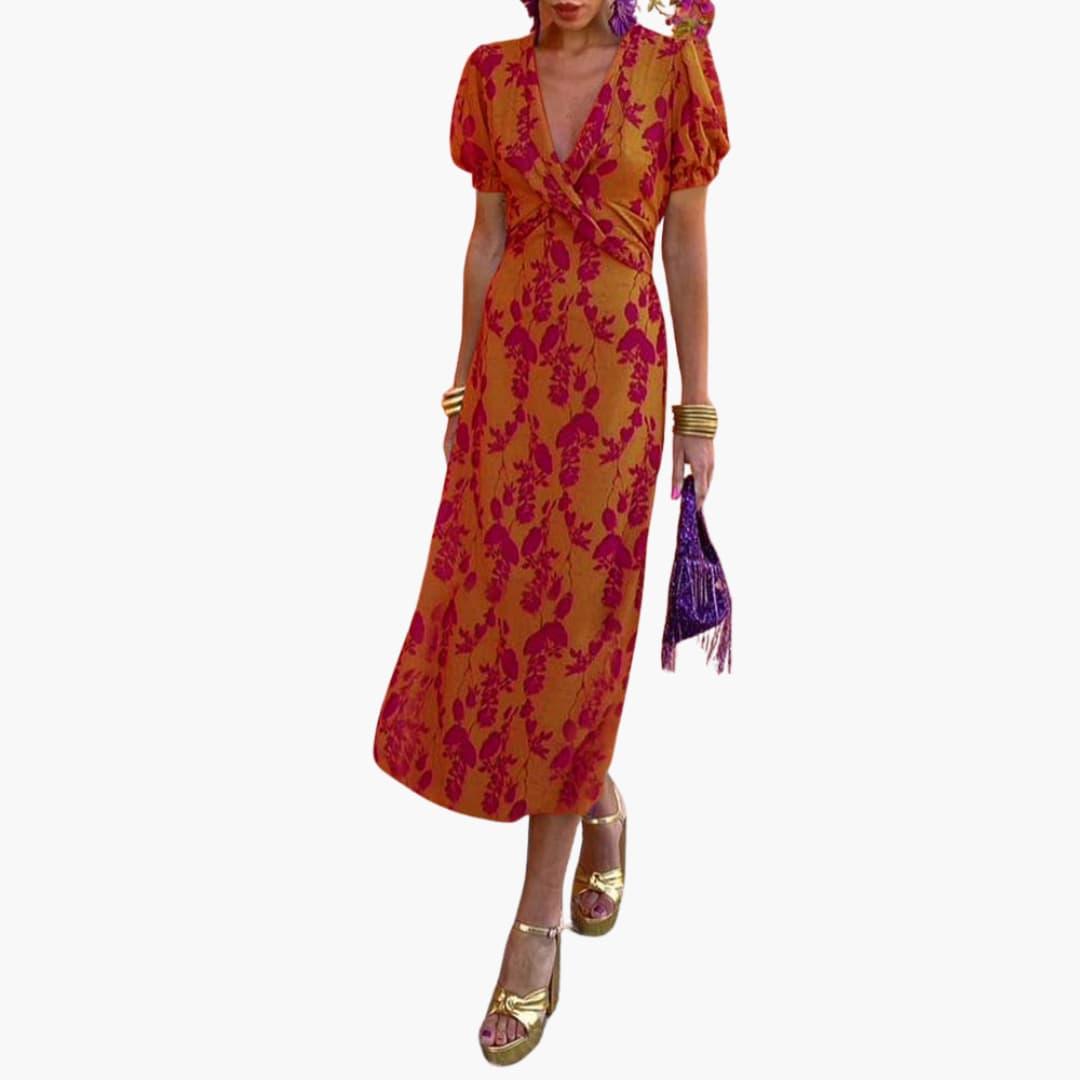 Flora Women's Dress | Floral Maxi Wrap Design, Summer Style 9