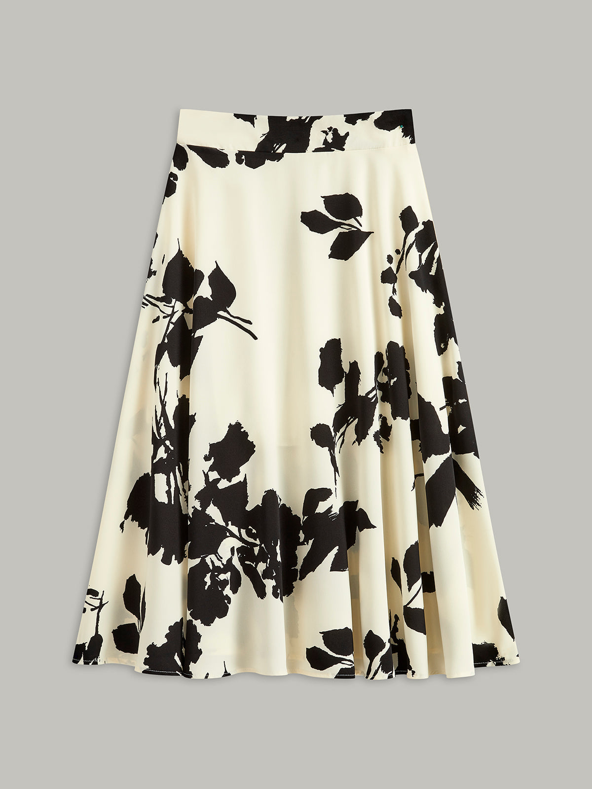 Flora Women's Maxi Skirt | Abstract Floral Print, Satin Fabric 0