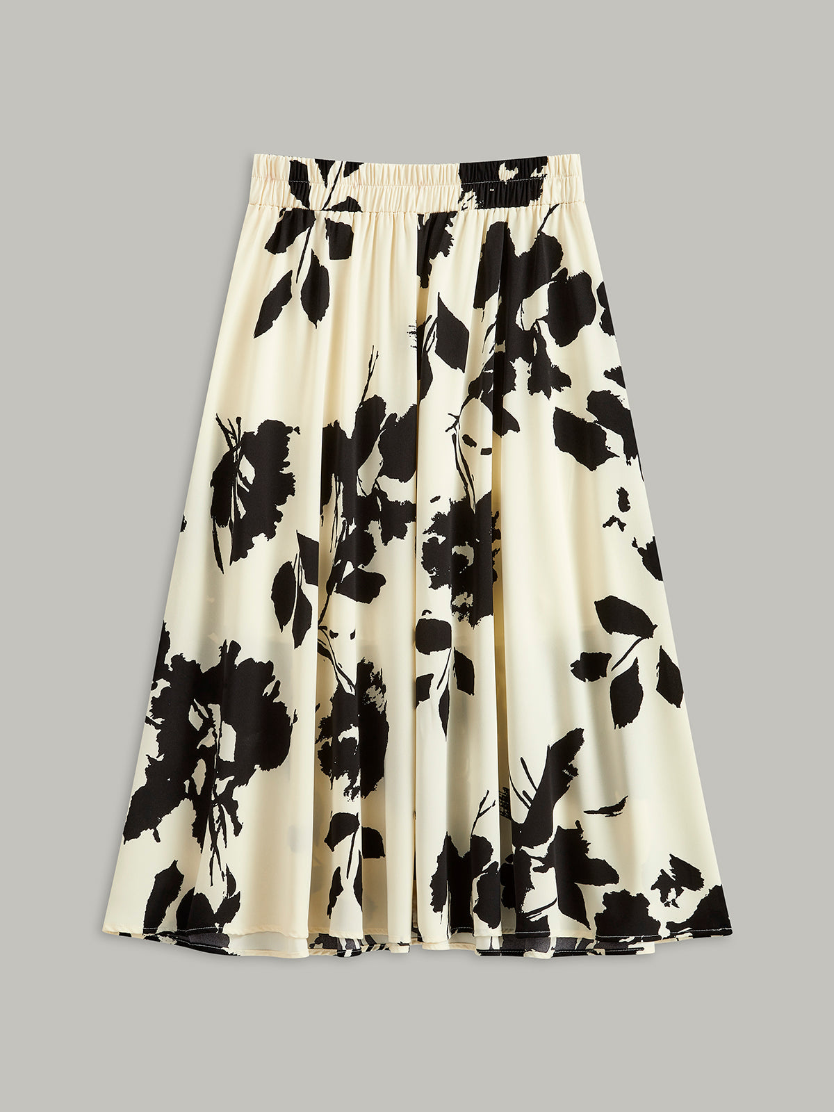 Flora Women's Maxi Skirt | Abstract Floral Print, Satin Fabric 1