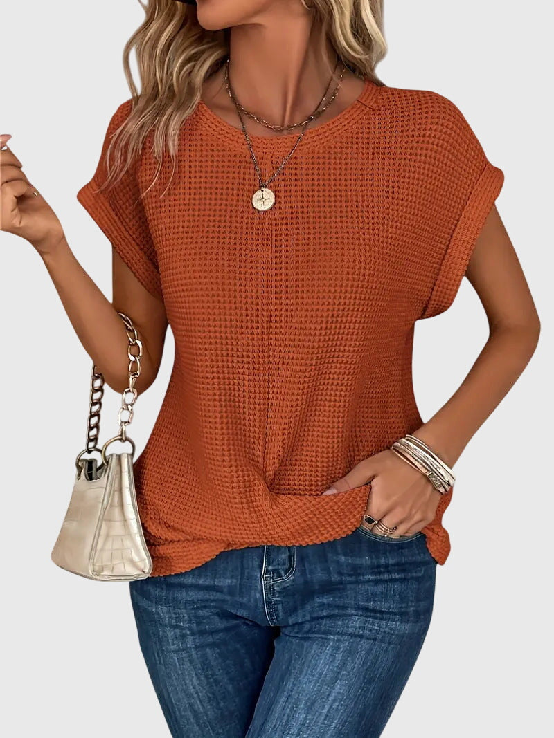 Isa Women's Blouse | Elegant Crew Neck, Lightweight Fabric 0