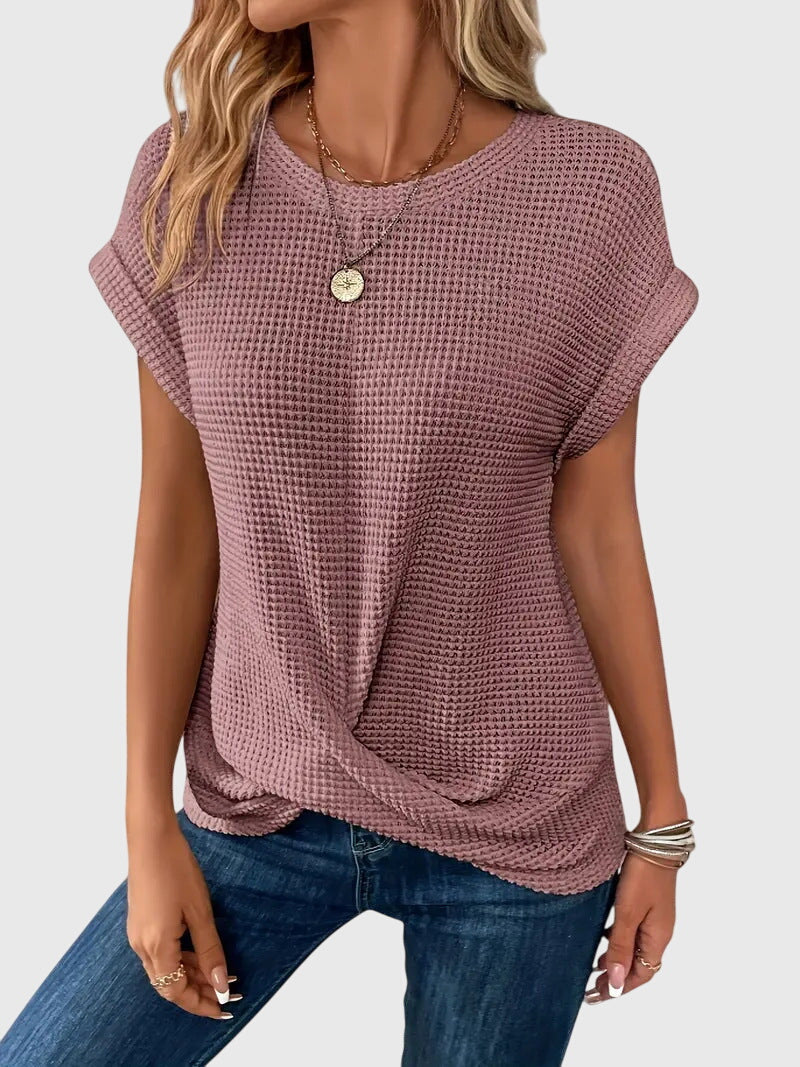 Isa Women's Blouse | Elegant Crew Neck, Lightweight Fabric 1