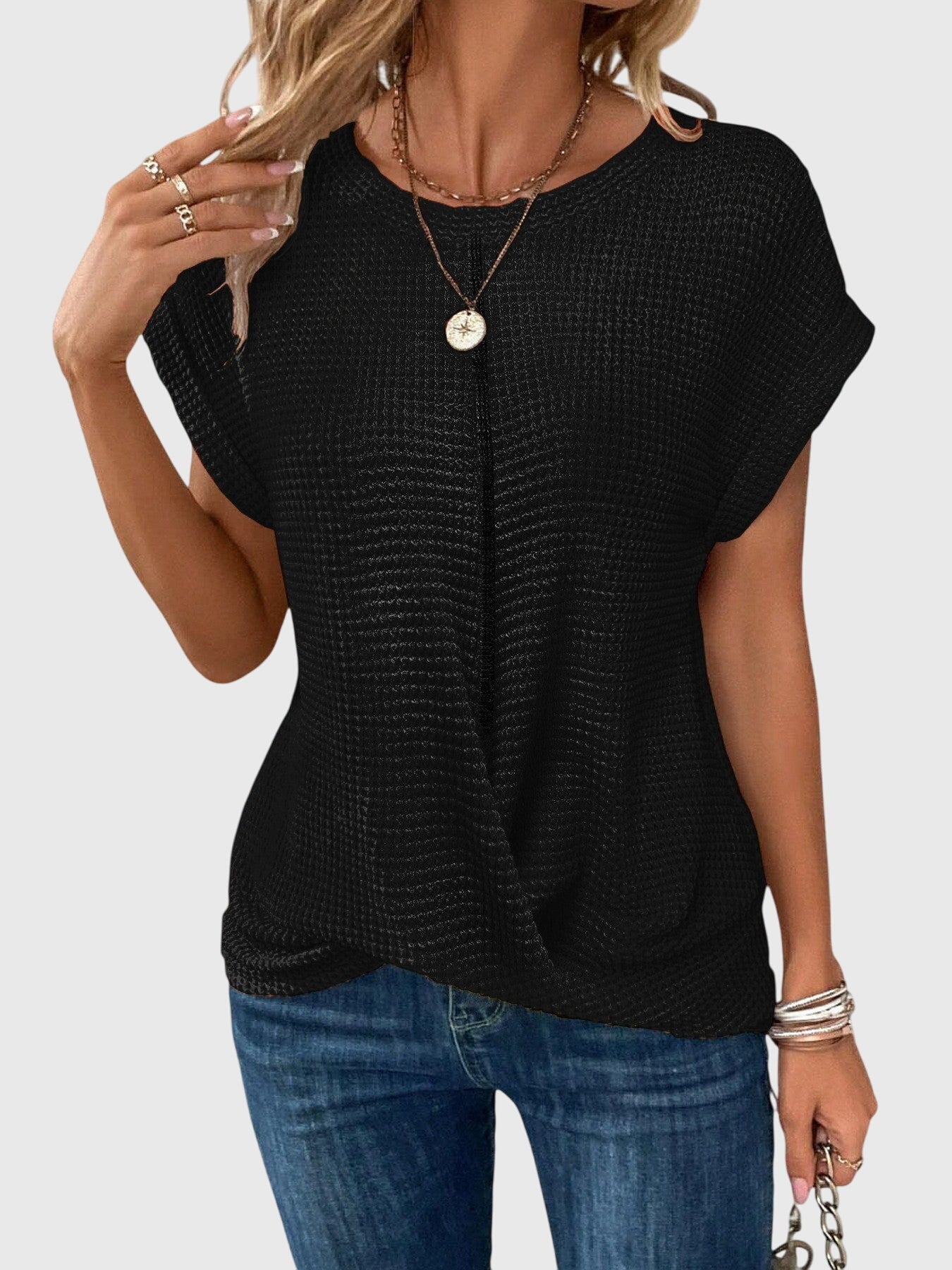 Isa Women's Blouse | Elegant Crew Neck, Lightweight Fabric 7