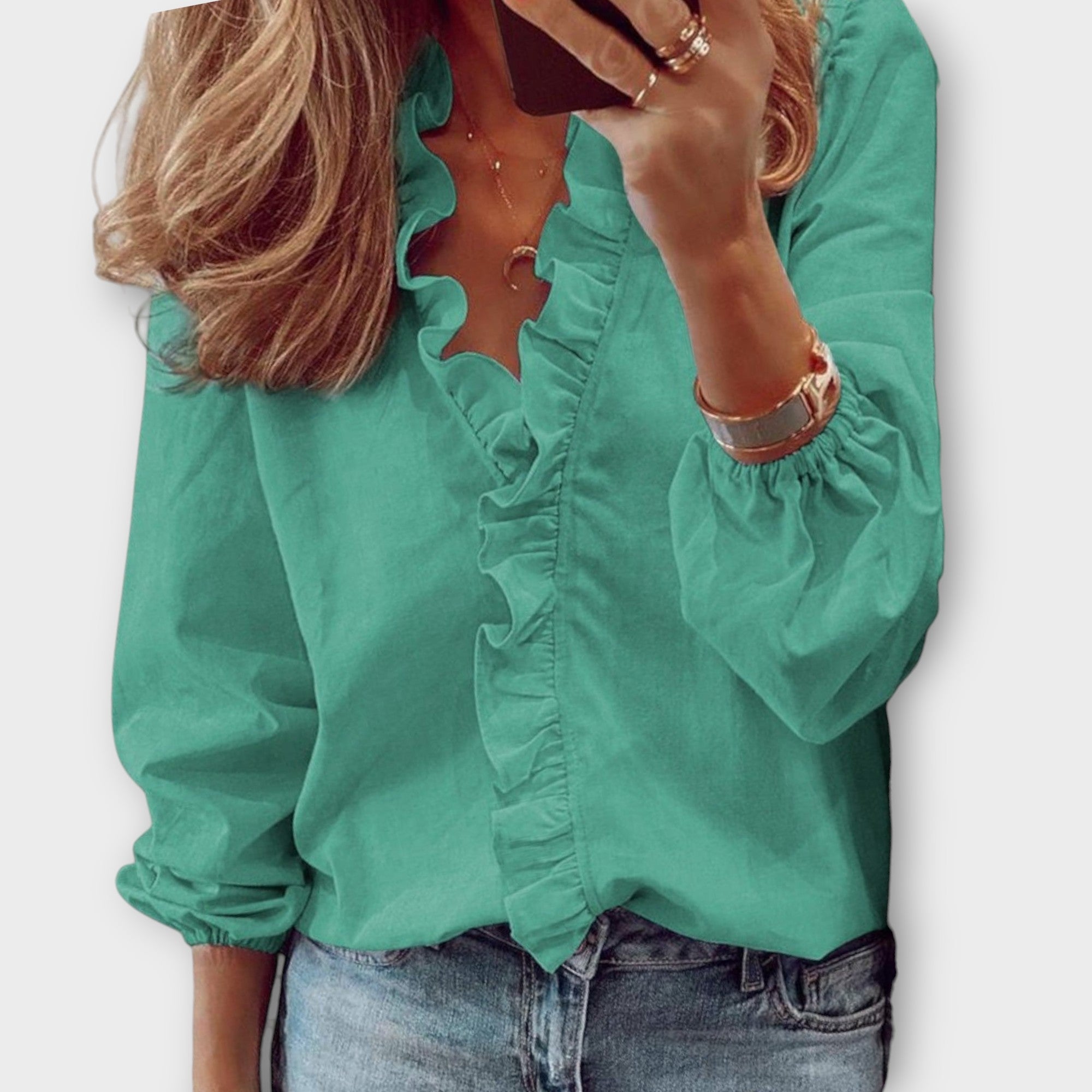 Isadora Women's Blouse | Ruffled Design, Elegant Summer Top 2