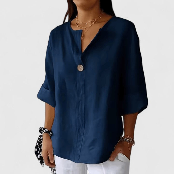 Klassy Women's Blouse | Cotton-Linen Blend, Summer Top 0