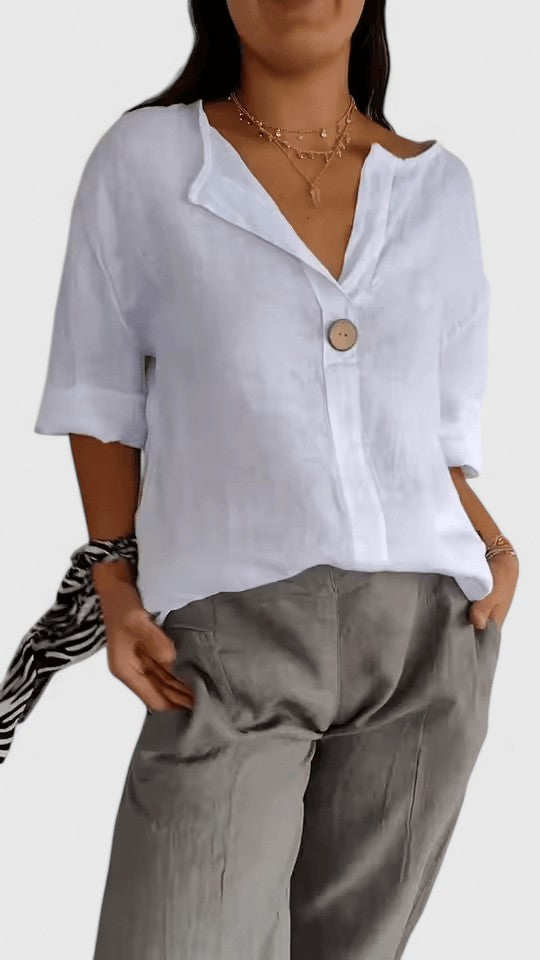 Klassy Women's Blouse | Cotton-Linen Blend, Summer Top 4