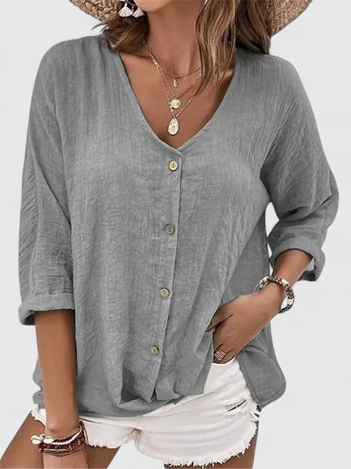 Kylie Women's Blouse | Lightweight V-Neck Summer Top 0