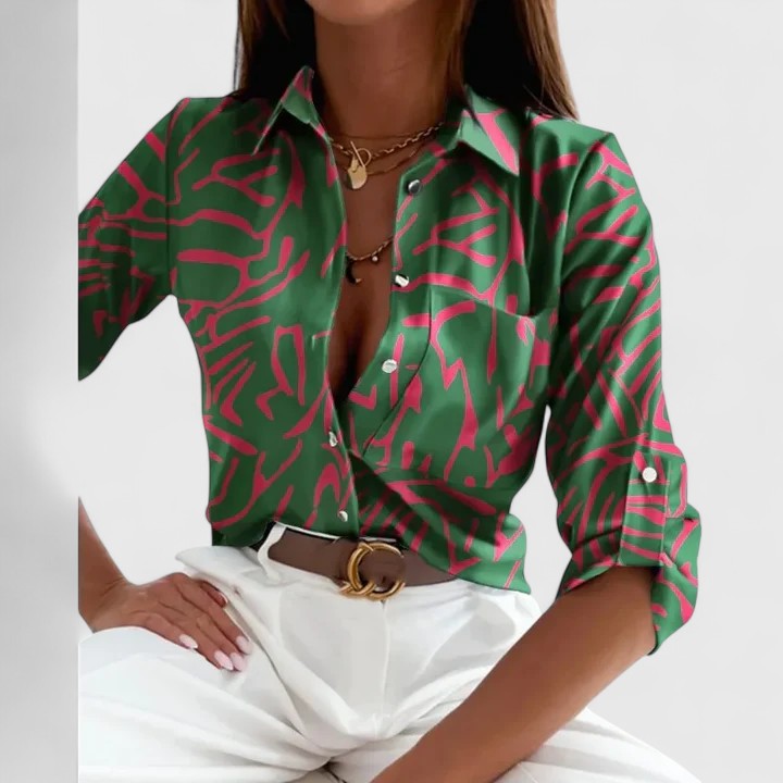 Lisette Women's Blouse | Lightweight Long Sleeve, Chic Printed Design 1