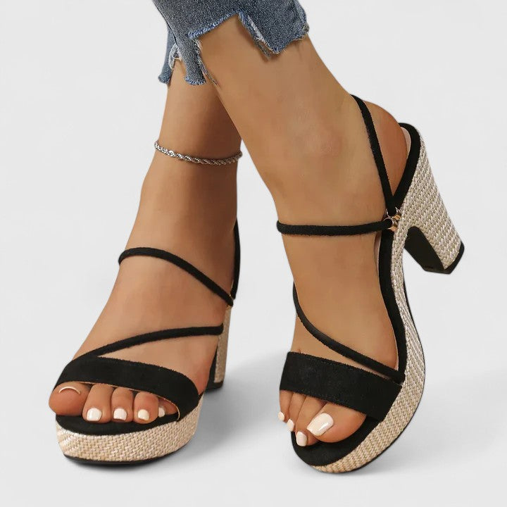 Lorienna Women's Heels | Cushioned Insole, Adjustable Straps, Black 3