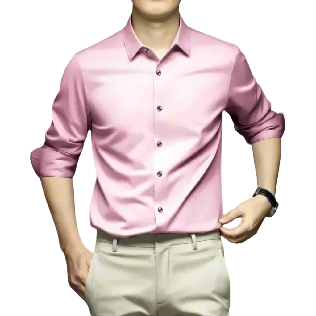 Men’s Luxury Silk Shirt – Elegant Business Casual, Breathable