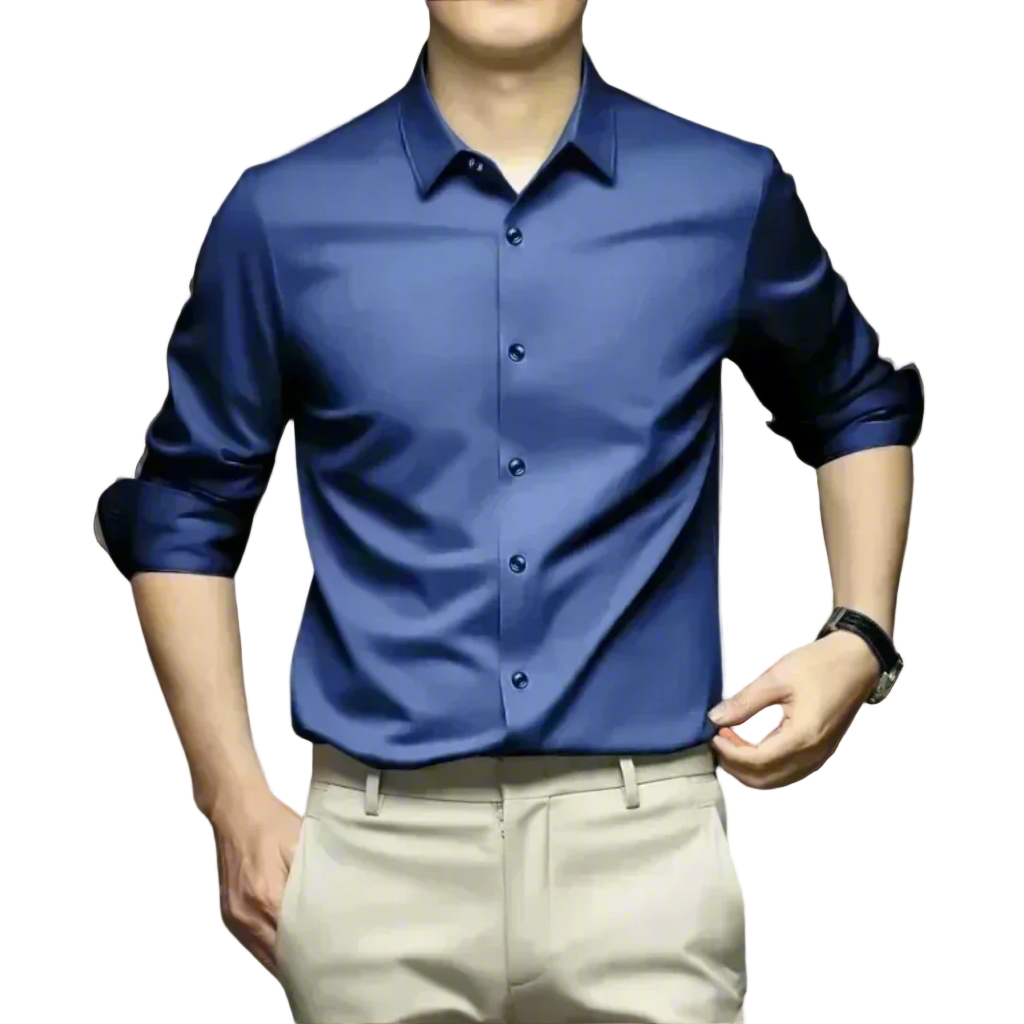 Men’s Luxury Silk Shirt – Elegant Business Casual, Breathable