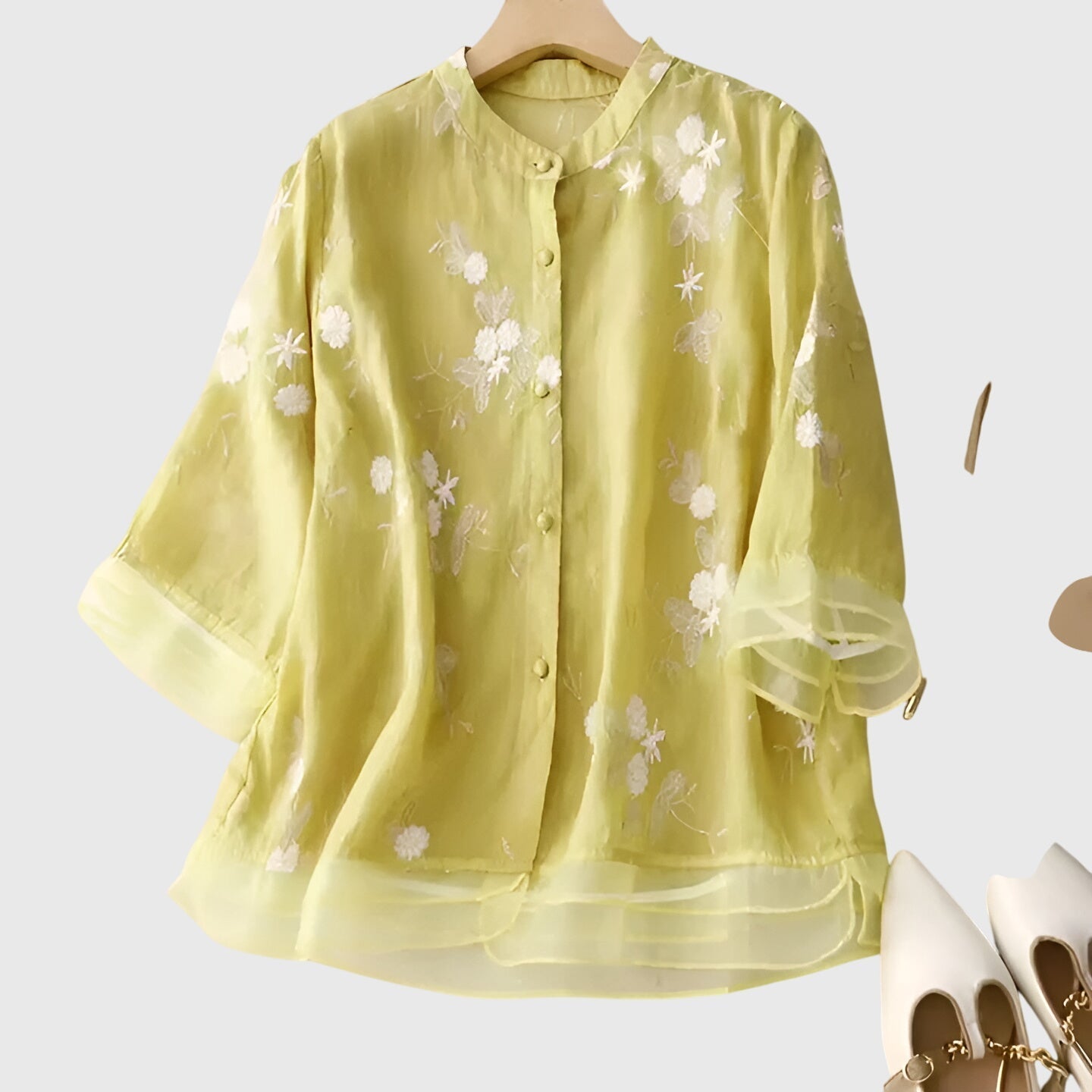 Nellie Women's Top | Floral Embroidery, Relaxed Fit 6