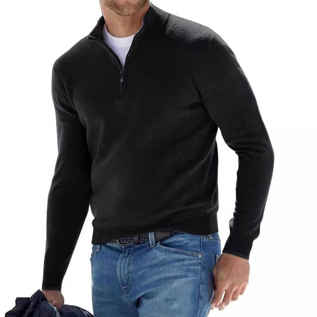 Men’s Lightweight Zip-Neck Jumper for Spring/Summer Layering
