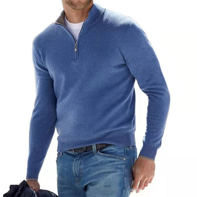 Men’s Lightweight Zip-Neck Jumper for Spring/Summer Layering