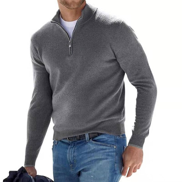 Men’s Lightweight Zip-Neck Jumper for Spring/Summer Layering